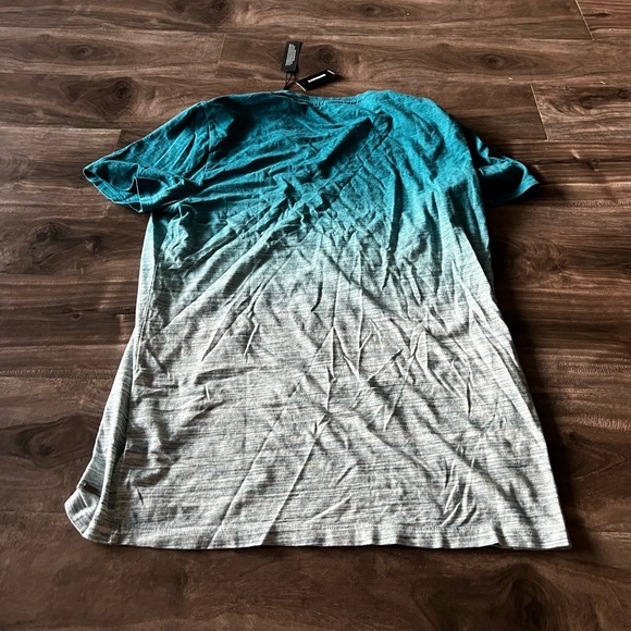 Express V-Neck Tee Blue/Gray Size Medium - Picture 3 of 3